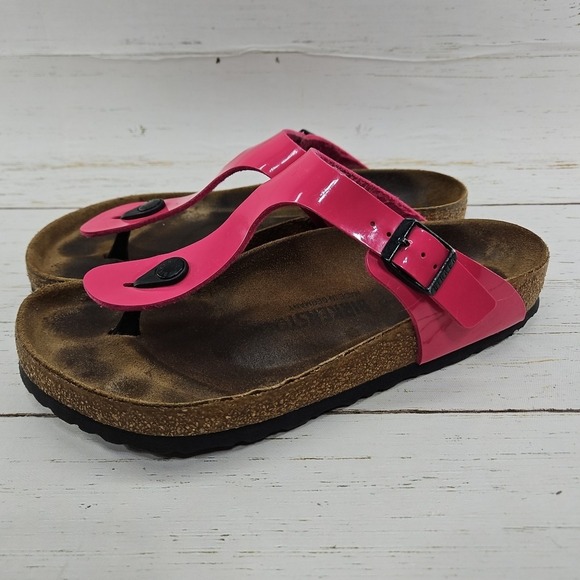 Birkenstock Gizeh Patent Leather Fuchsia Tulip Pink Sandals Women EU 39 US 8-8.5 main image 8